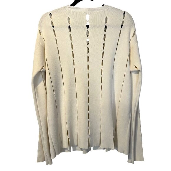 NWOT Rosetta Getty Slash Panel Pullover Sweater Top L Silk Luxury Designer 2024 - Picture 3 of 7